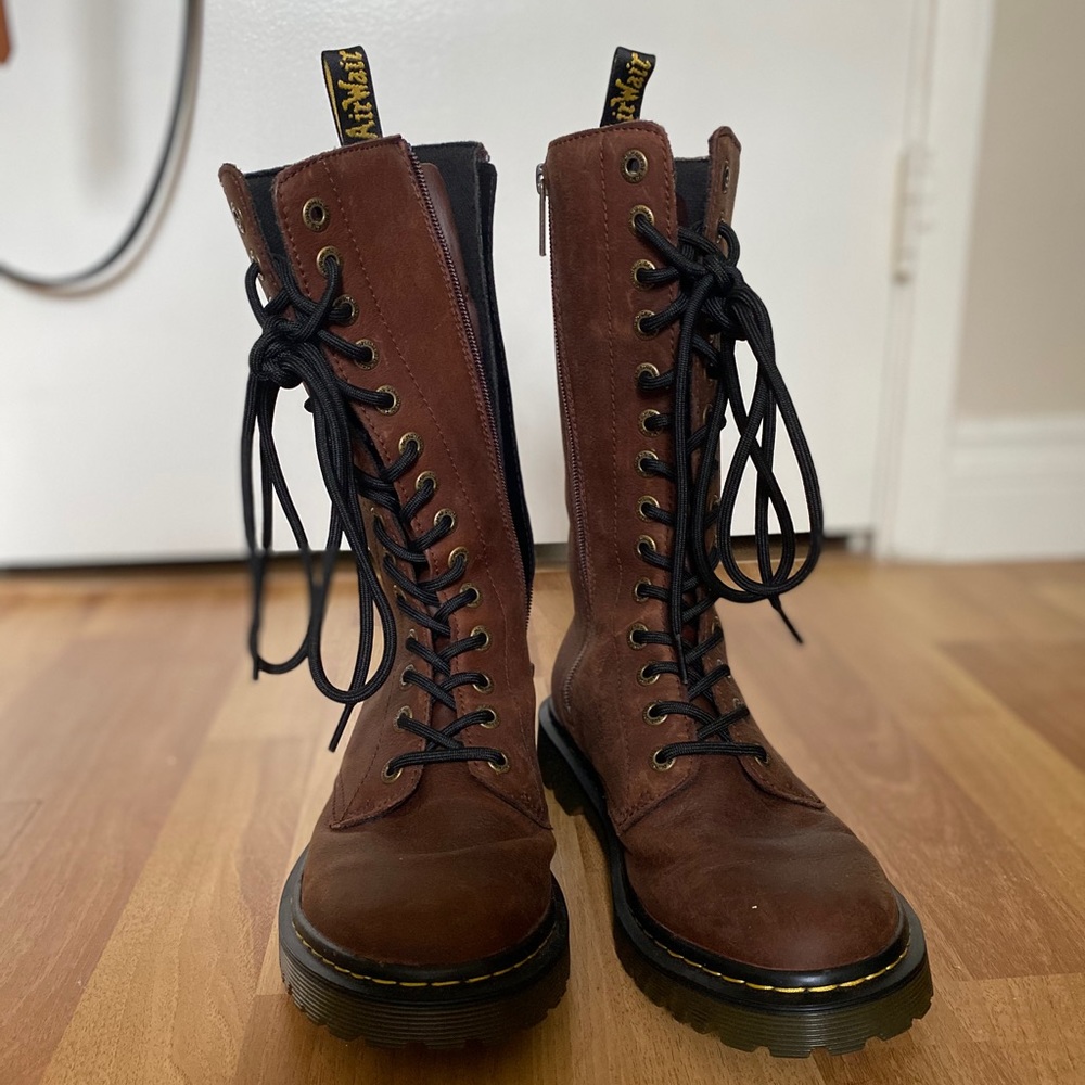 tall brown doc martens (dr. martens)